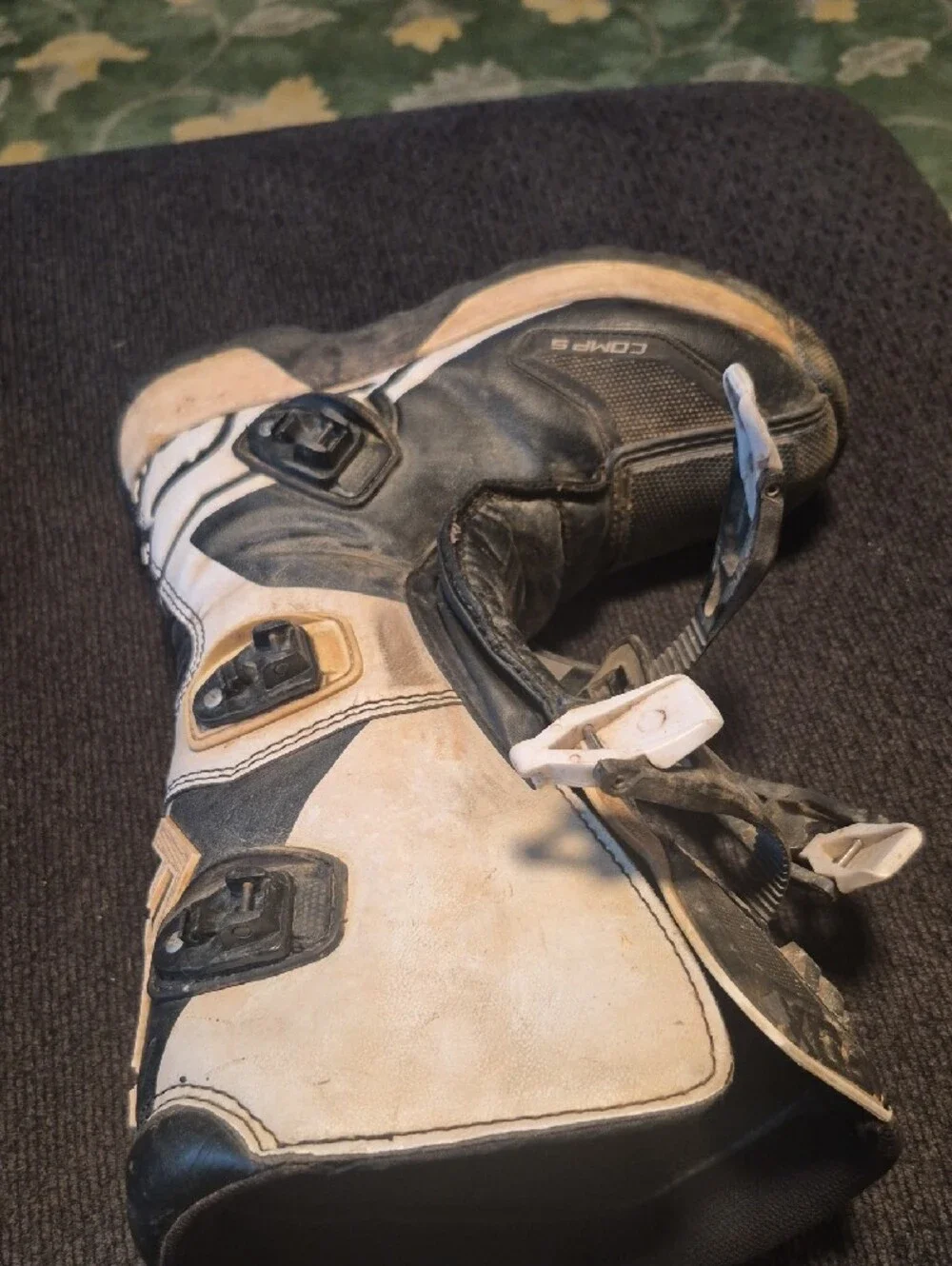 Fox Men’s Black and White Motocross Comp 5 Boots